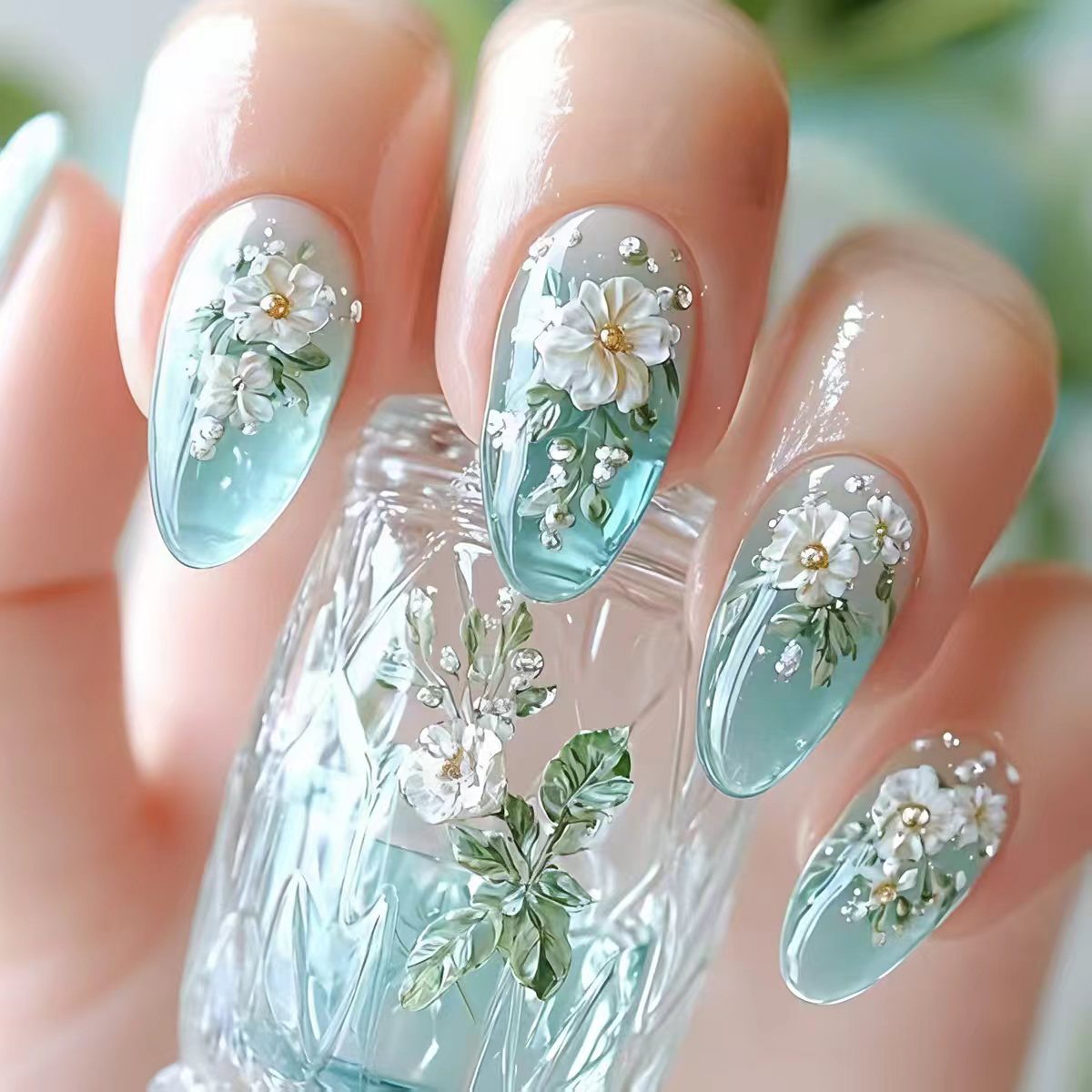 Nail Art Y2K - Uñas postizas medianas para mujeres y