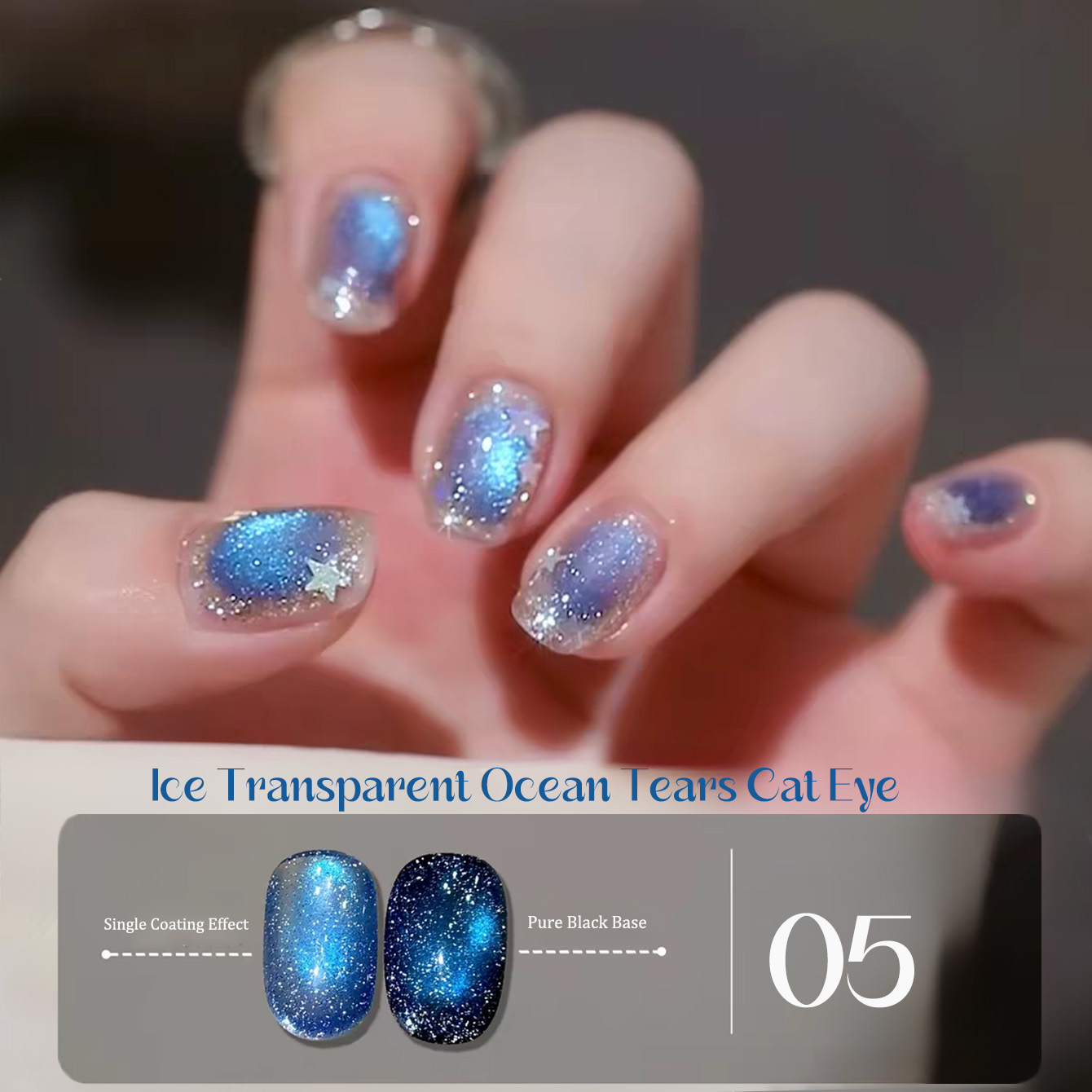 Nail Art Ice Blue - SHAKA 1-8 piezas Popular de Verano
