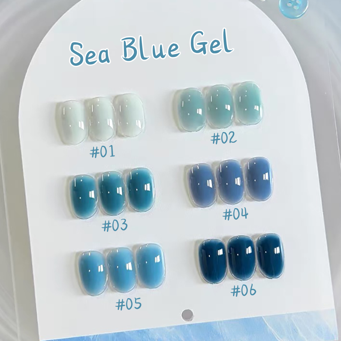 Nail Art Ice Blue - 1-10 unidades de esmalte de uñas