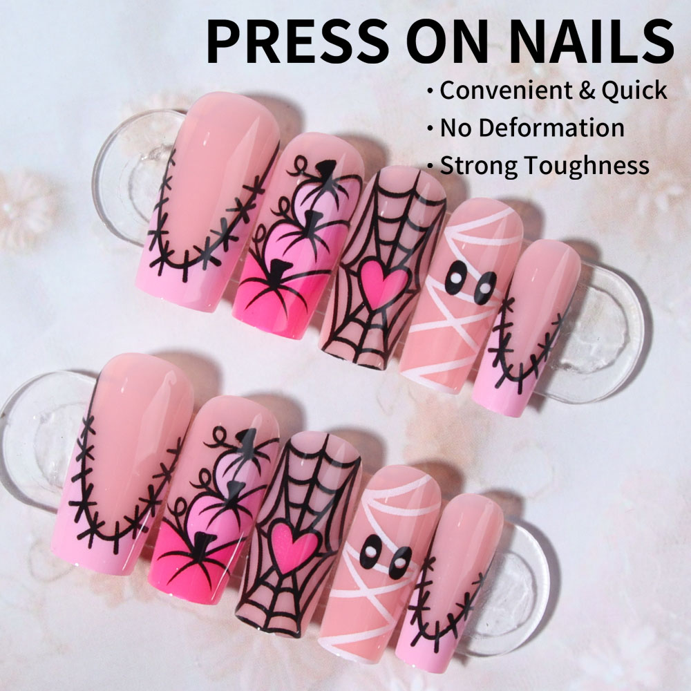 24 uñas postizas rectangulares - Nail Art Y2K reseña y precio