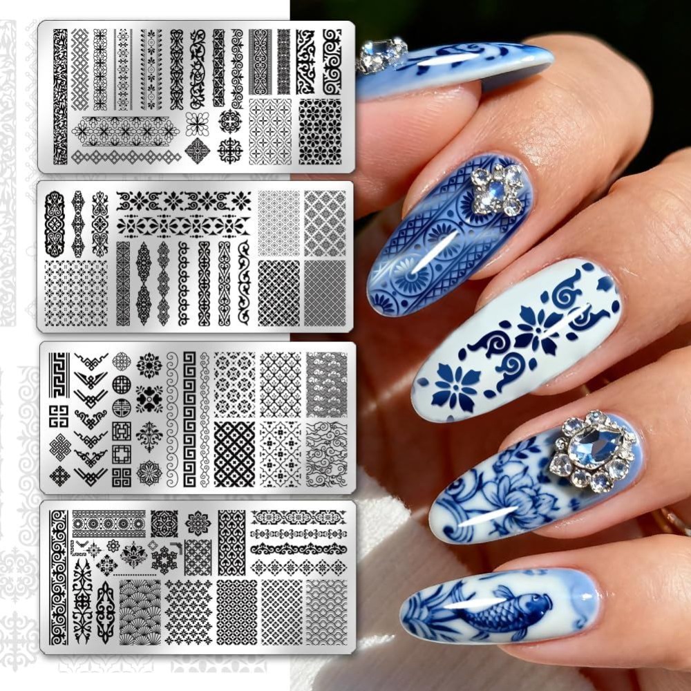 4 unidades de plantillas para  - Nail Art Motif reseña y precio