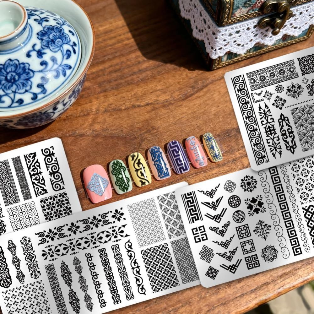 4 unidades de plantillas para  - Nail Art Motif reseña y precio