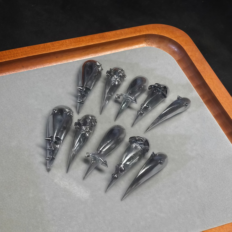 Nuevas 10 Uñas Postizas Gótica - Nail Art Y2K reseña y precio