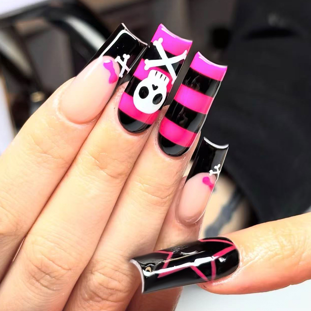 24 uñas postizas largas en for - Nail Art Y2K reseña y precio