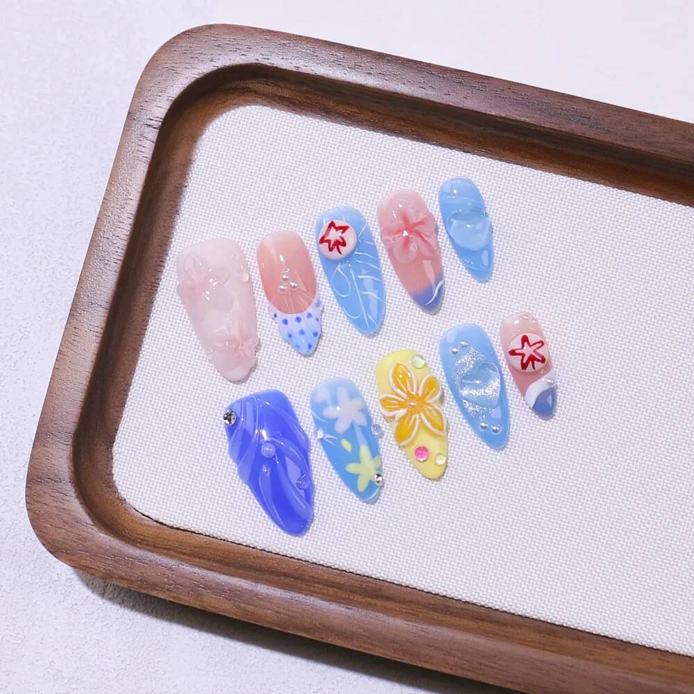 Uñas Postizas de Lujo en Forma - Nail Art Ice Blue reseña y precio
