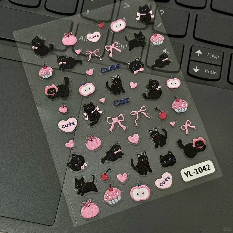 Adhesivo 3D con diseño de gato - Nail Art Motif reseña y precio