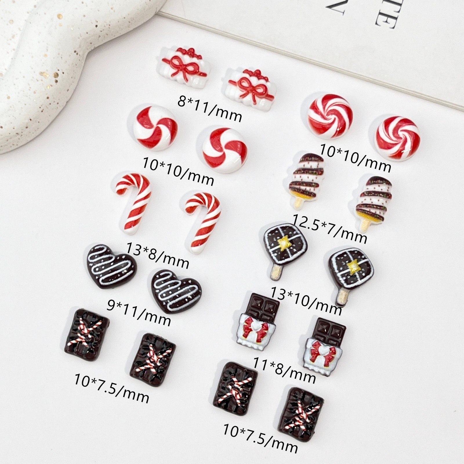 50 piezas de figuras de resina - Nail Art Motif reseña y precio