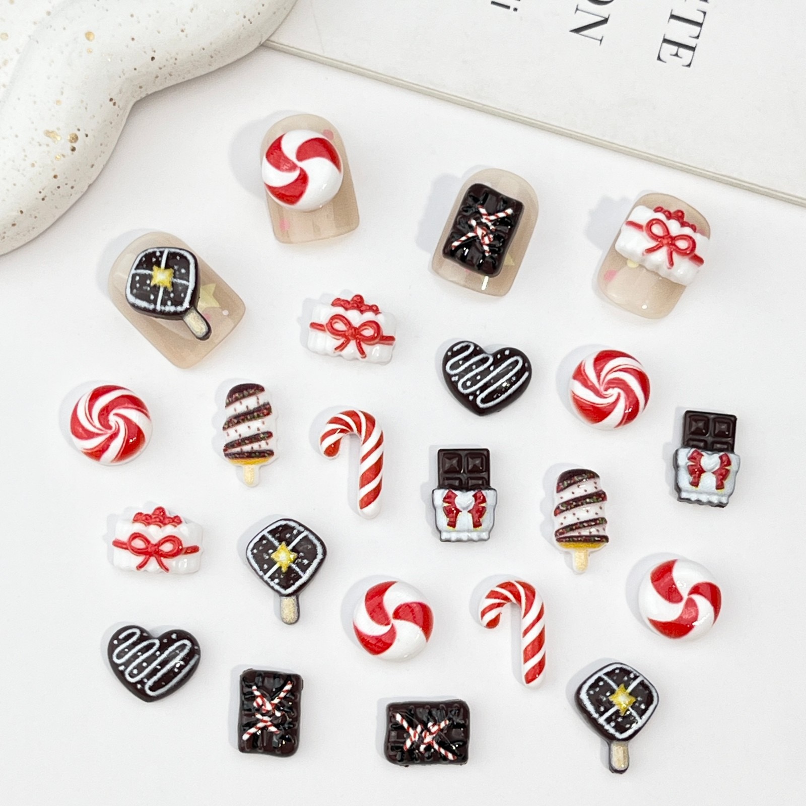 50 piezas de figuras de resina - Nail Art Motif reseña y precio